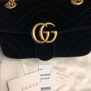 Authentic Gucci Marmont Mini Velvet Crossbody